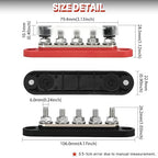 150A 12V Power Distribution Block with 5 x 1/4" (M6) Studs Max 150A 48V DC 300V AC for Automotive Car Marine Truck Boat
