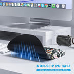 Mouse Pad with Wrist Rest, Ergonomic Mousepads with Wrist Support, Soft Lycra Fabric Memory Foam Office Desk Accessories for Comfort/Pain Relief/PC Gaming/Computer/Laptop (Black Flower)
