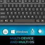 ADESSO Wireless Keyboard with Touchpad 104 Key Full Size USB Dongle Receiver Multi OS Support Works with MacOs System & Multimedia Hotkeys Volume Control with Scroll Wheel WKB-4450UB