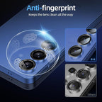 X-it Camera Lens Protector for Samsung S25 Plus, 10H Tempered Glass, Independent Metal Aluminum Edge Original Protection Design, Suitable for Phone Case, Anti-scratch, Anti-reflective,Navy