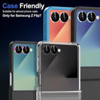 for Samsung Galaxy Z Flip 7 Camera Lens Protector, Individual Metal Ring Tempered Glass Lens Cover, [Strong Adsorption] Scratch Resistant Ultra-Thin HD Clear Lens Cover, 1 Set-Colorful Ring