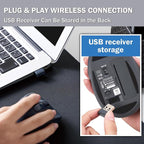 ELECOM Wireless Ergonomic Shape Mouse, 2.4GHz with Mini USB Receiver, Silent Click, Right Hand 2000DPI, 5 Buttons, Optocal Sensor, Compatible with PC, Mac, Laptop, EX-G, Msize Black (M-XGM30DBSKBK)