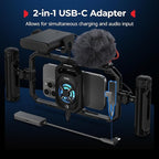 SmallRig Universal Hyper Chill Cooling Phone Cage for iPhone/Android, with 15W Active Cooler & 2-in-1 USB-C Adapter & Power Bank Holder, Compatible 2.5-3.1" Phones, Live Streaming Video Shooting-5275