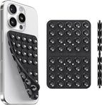 Klearlook Silicone Suction Cup Phone Case Mount Double Sided, Silicon Sticky Phone Grip with Higher Suction for Cell Phone, Hands-Free Phone Accessories Holder for Selfies and Videos, Black