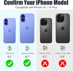 AGVEE 3+3 6 Pack for iPhone 16 6.1" / 16 Plus 6.7" Camera Lens Cover Protector, Bling Glitter & CD-Textured Metal Ring 9H Tempered HD Glass Camera Cover Protector Film, Glitter-Blue