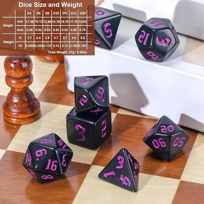 Yilloog 700 Pcs Compatible with DND Dice Sets Bulk Polyhedral Dice with Drawstring Bag Dice Multi Role Playing Table Game D4 D6 D8 D10 D% D12 D20 Compatible with Dungeons and Dragons (Assorted Style)