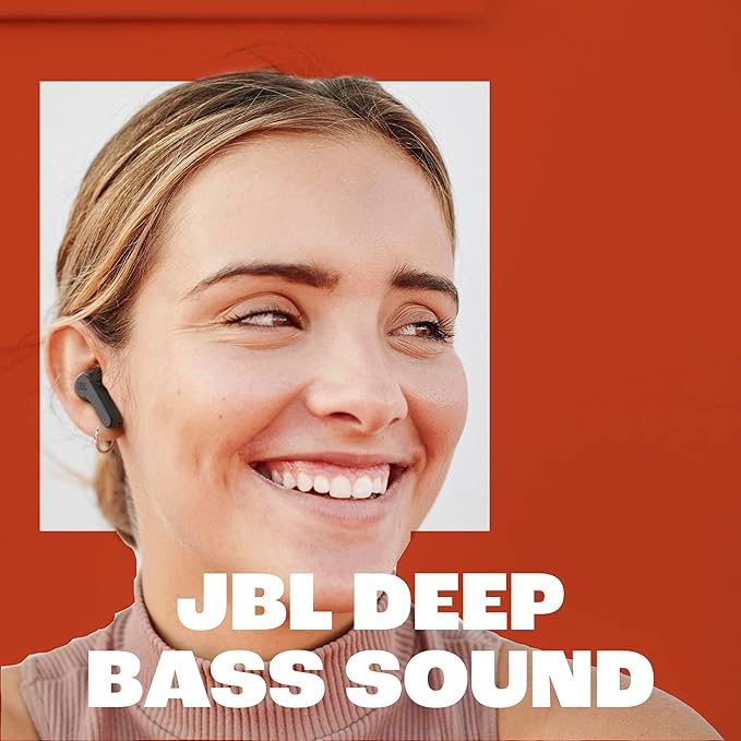JBL Vibe Beam - True Wireless JBL Deep Bass Sound Earbuds, Bluetooth 5.2, Water & Dust Resistant, Hands-free call with VoiceAware, Up to 32 hours of battery life (Blue)