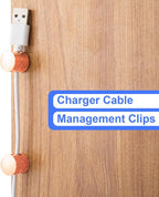 3 Sets Charger Holders for Cords, Rose Gold Color Adjustable Cable Anchor Holders, Adhesive Metal Cord Clips, Cable Management Wire Organizers for Desk, Office, Nightstand
