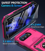 Taisairu for Google Pixel 9A Case with Screen Protector & Slide Camera Lens Cover,Built-in 360°Rotate Magnetic Ring Stand Shockproof Protective Phone Case for Google Pixel 9A Case(Hot Pink)