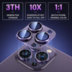 Uyiton for iPhone 14 Pro/iPhone 14 Pro Max Camera Lens Protector, [Drop Protection] 9H Tempered Glass Camera Cover screen Metal Ring Case Friendly Scratch Resistant Easy to Install - Matte Purple