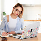Teryeefi for MacBook Air 13.6 inch Case M4 A3240/M3 A3113/M2 A2681 (Released 2025 to 2022), Hard Shell + Keyboard Cover+ Screen Protector+Dustplug + Type-C Adapter, Wild Flowers A010