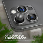 Choiche Compatible for iPhone 16 Pro/iPhone 16 Pro Max Camera Lens Protector, Bling Camera Cover with 9H Tempered Glass Lens Screen Protector Metal Ring Decoration Accessories(Black)