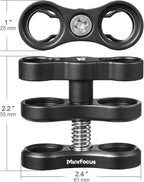 MINIFOCUS 2PCS 1'' Aluminum Ball Clamp Mount for Underwater Diving Light Arms Tray System, Photography Diving Camera, 360° Clip Adapter Bracket for Action Camera Flashlight Arms System