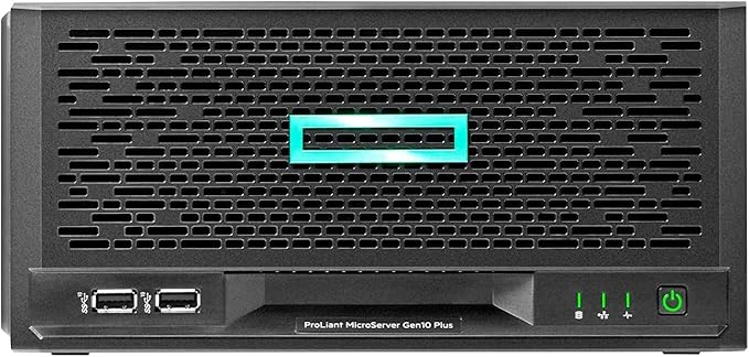 Hewlett Packard Enterprise HPE ProLiant MicroServer Gen10 Plus v2 Ultra Micro Tower Server for Small Business, Xeon E-2314 2.8GHz, 64GB Memory, 32TB HDD Storage, RAID, iLo, Server 2022 Essentials