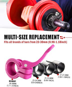 Narrow Barbell Clips 2.5cm Width for Olympic Bars, 0.9-1.18inch Adjustable Weight Clamps, Quick Release Locking Collars for Weightlifting