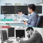WALI White Triple Monitor Mount, 3 Monitor Desk Mount for Multi Screens from 13 to 27inch with Gas Spring Arm, Fully Adjustment Arm with Tilt, Swivel, Rotate VESA Mount 75x75,100x100mm(GSDM003W-U)