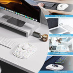 Mouse Pad with Wrist Rest, Ergonomic Mousepads with Wrist Support, Soft Lycra Fabric Memory Foam Office Desk Accessories for Comfort/Pain Relief/PC Gaming/Computer/Laptop (White Wild Plant)