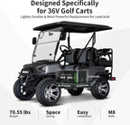 OKMO 36V 100AH Golf Cart Lifepo4 Lithium Battery with 43.8V 22A Charger, Built in 250A Bluetooth BMS, Peak Current 500A(3-5s), Perfect for Golf Cart