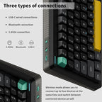 nuphy Halo75 V2 Mechancial Gaming Kyeboard,75% Wireless Hot Swappable Bluetooth Keyboard,83 Kyes RGB Backlit Keyboard,Support Bluetooth/2.4GHz/USB-C (Black, Lemon (55gf))