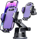 [Pro Version] VANMASS Universal Car Phone Mount [Super Suction Cup] Dashboard Phone Holder, Handsfree Windshield Dash Vent Phone Holder Car, Compatible for iPhone 16 15 14 13 Samsung LG & Truck,Purple