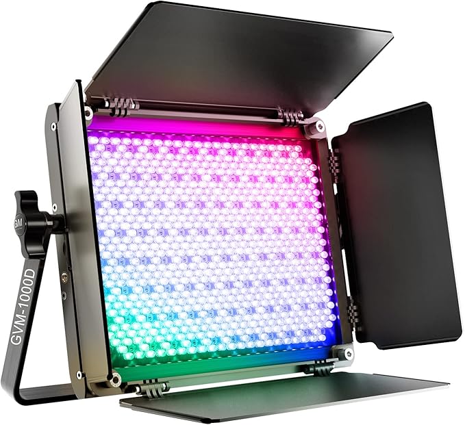 GVM RGB LED Video Light, 800D Studio Light with APP Control Lighting Kit Photography Light 1 Pack with 8 Kinds Scene Lights, 3200-5600K CRI 97 LED Panel Light for YouTube Studio, Video, Portrait