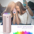 Ortizan Portable Bluetooth Speakers, IPX7 Waterproof Wireless Speaker with 24W Loud Stereo Sound, Deep Bass, Bluetooth 5.3, RGB Lights, Dual Pairing, 30H Playtime for Home, Outdoor, Party
