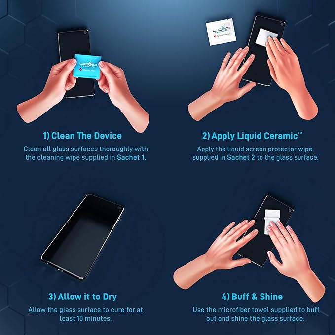 Glass Screen Protector With $200 Coverage | Wipe On Shatter and Scratch Resistant Nano Protection for All Phones Tablets and Smart Watches - Universal