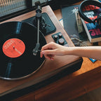 Paron Record Player Vintage Turntable for Vinyl Records with Built-in Speakers Bluetooth Retro Phonograph Wood Walnut