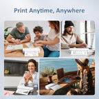 Inkless Portable Printer for Travel, Wireless Thermal Printer Supports 8.5 x 11 Inch US Letter Size, Bluetooth Machine Includes Carry Case and 3 Rolls of Thermal Paper Kit, White