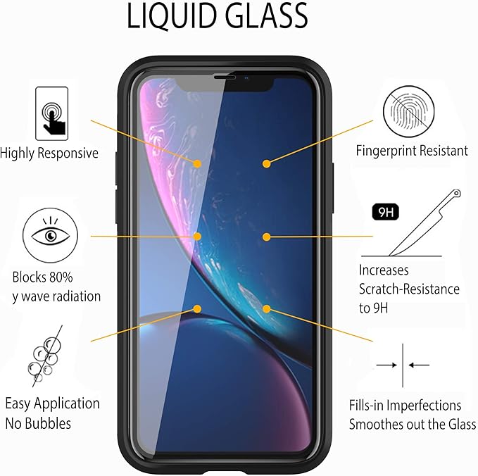 Liquid Glass Screen Protector for Up to 12 Devices Universal Fit for All Smartphones Tablets and Watches Scratch and Shatter Resistant Wipe On Nano Protection - 3 Bottles