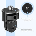 2 Pieces Camera Tripod Mount for Gopro Adapter 360°Adjustable Aluminum Alloy Conversion Adapter for GoPro Hero, Insta360, Sjcam Action Cameras and Other Standard 1/4 Accessories (GC-1)