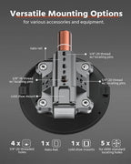 4.5" Suction Cup Camera Mount – Car, Windshield & Dash Cam Mount with Cold Shoe, NATO Rail, 1/4"-20 & 3/8-16 Threads (4.5“)