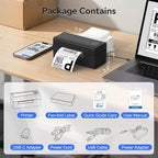 Bluetooth Thermal Shipping Label Printer, Wireless 4x6 Shipping Label Printer for Packages, High-Speed Thermal Printer Compatible with Android, iOS & Windows for Amazon, Ebay, Shopify, USPS
