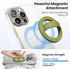 Magnetic Silicone Ring Grip Phone Holder, Loop Grip Phone Holder,Magnetic Phone Loop,Magsafe Phone Grip,Compatible with Magsafe for iPhone 16/15/14/13/12 Series (Wasabi Green)
