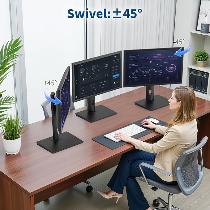 Vesa Monitor Stand with Spring-Adjustable Height, Swivel, Tilt, Rotation Vesa Stand, Compatible with Monitors Within 32 inches and Weighing Between 4.8-11lb (Black, Only for 4.8-7.8 lb Monitor)