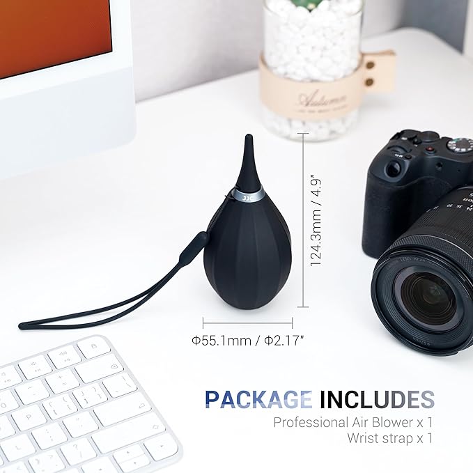[Upgraded Version] Soft Tip Silicone Camera Dust Blower Lens Air Blower,Camera Lens Cleaner Air Blower for Sensor LCD Keyboards Filters Alcohol Ink Printing,Dust Blower Replace Canned Air-Black