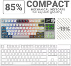 RK ROYAL KLUDGE S85 Wireless Mechanical Keyboard, TKL Keyboard with Display & Ratchet Knob, Triple-Mode Bluetooth/2.4GHz/USB-C, Custom Linear Silent Switches, 7200mAh Battery, Hot Swappable, 85 Keys