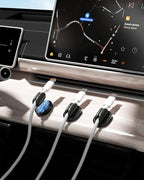 6 Pack Puretor Cord Organizer Holders - Strong Adhesive & Magnetic Desk Cable Management, Effortlessly Organize Phone Charging Cords for Home, Office, Car, Desk & Nightstand