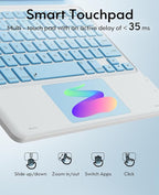 GreenLaw for iPad Air 11 inch case with Keyboard (M3/M2) 2025/2024, for iPad Pro 11 (4th/3rd/2nd/1st Gen) & iPad Air 5th/4th Gen, 7-Color Backlit, Smart Touchpad, 2 Device Connection, Light Blue