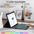 BLUTLOTUS for iPad 11th A16 10th Generation Case with Keyboard - 7 Colors Backlit Wireless Detachable Folio Keyboard Cover with Pencil Holder for iPad 11'' A16 2025 10th Gen 10.9 Inch 2022 (Black)