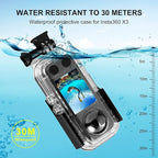 PULUZ 30m/98ft Dive Case for Insta360 X3 Underwater Waterproof Housing Cover Protective PC Shell Photography Housings with Bracket Insta 360 X3 Camera Accessories