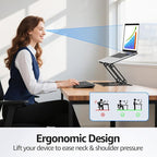 Urmust Laptop Notebook Stand Holder Adjustable Laptop Stand Portable Computer Riser Compatible with MacBook Air Pro HP Dell XPS Lenovo All Laptops 10-15.6"(Black)