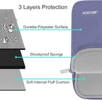 MOSISO Laptop Case 13.3 inch, 13-13.3 inch Laptop Sleeve Compatible with MacBook Air/Pro 13 / Pro 14, HP Dell ASUS Lenovo Notebook, Polyester Vertical Computer Sleeve Bag with Pocket, Lavender Gray