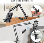 Tablet Holder for Kindle Reading in Bed with Remote Page Turner, Easy Adjust Hands Free Lazy Arm Mount for Kindle Accessories, Gifts for Readers