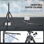NEEWER LITETRIP LT07 61" Aluminum Travel Camera Tripod, Portable Stand with Ball Head Dual Axis Cell Phone Holder Arca QR Plate Compatible with iPhone Peak Design V3 for Video Recording, Max Load 22lb