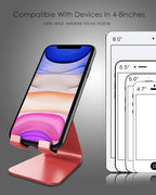 CreaDream Cell Phone Stand, Cradle, Holder,Aluminum Desktop Stand Compatible with Switch, All Smart Phone, iPhone 11 Pro Xs Max Xr X Se 8 7 6 6s Plus SE 5 5s (Red)