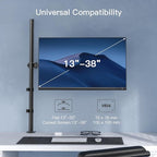 HUANUO Monitor Arm Desk Mount, Fully Adjustable Stand Computer Mount for 13-32 In Screen, Ultra Wide Screen to 38In, Single Extra Tall 39 Inch Monitor Stand Holds up to 22lbs with C Clamp/Grommet Base