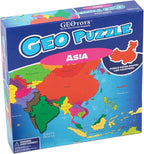 GeoToys GeoPuzzle, Asia Shaped Jigsaw Puzzles, 50 Pc Geography Puzzle, Geography Game & Map Puzzle, Jigsaw Puzzles for Kids Ages 6-9 Years Old