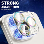 LucBuy 3PCS Sparkling Camera Lens Protector for iPhone 14 Pro/iPhone 14 Pro Max, Full Clear Acrylic Cover with Shiny Colorful Glitter Designed Decoration Back Camera Protector