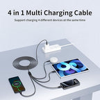 USB C Splitter Multi Charging Cable 2Pack, Dual Type C Charger Cord,4 in 1 Multiple Nylon Braided Cable with 4 Type-C Connectors Compatible with iPhone 15 Pro Max/Samsung Galaxy/Tablets/Google-5FT.